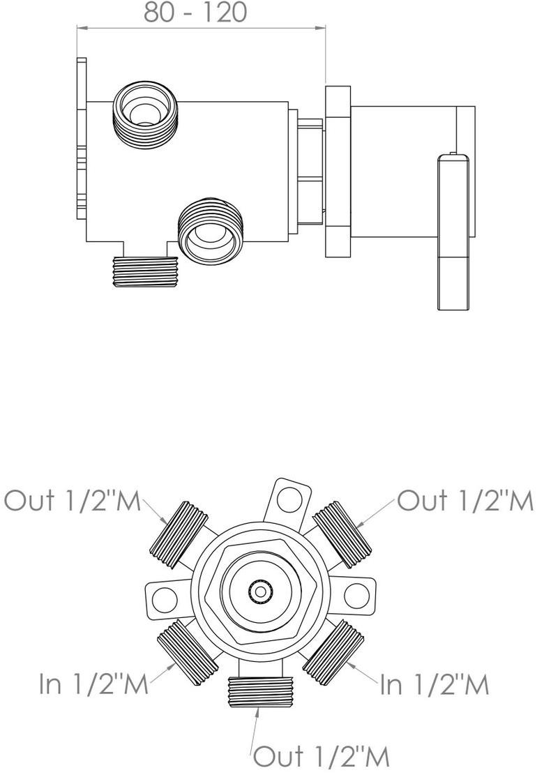 rvb Переключатель для душа на 4 направления Polo club 4041.11.89 - Вид №1