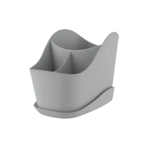 Подставка для приборов Teo 12.6x13.7x20.3 см пластик цвет серый