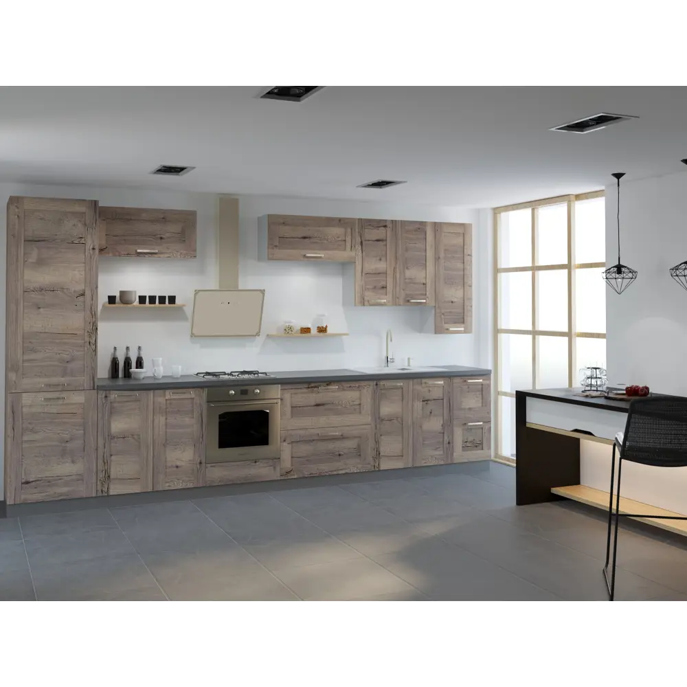 Фасад кухонный DELINIA ID Рошаль 79.7x38.1 см в цвете тёмное дерево 86881230 STLM-0874771 - Вид №8