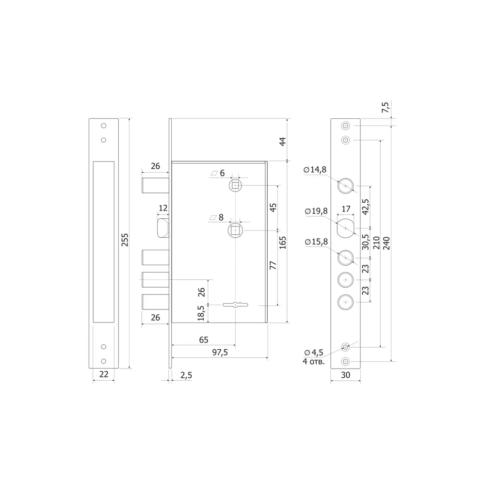 Врезной сувальдный замок ГАРДИАН-3012 с защитой от взлома 82391210 STLM-0026242 - Вид №4