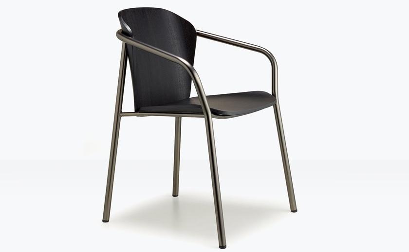 SCAB DESIGN Кресло из стали и дерева с подлокотниками Finn sun-id-1488684 - Вид №1