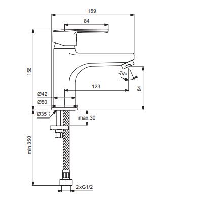 B2010AA Смеситель для умывальника VIDIMA UNO - Вид №1