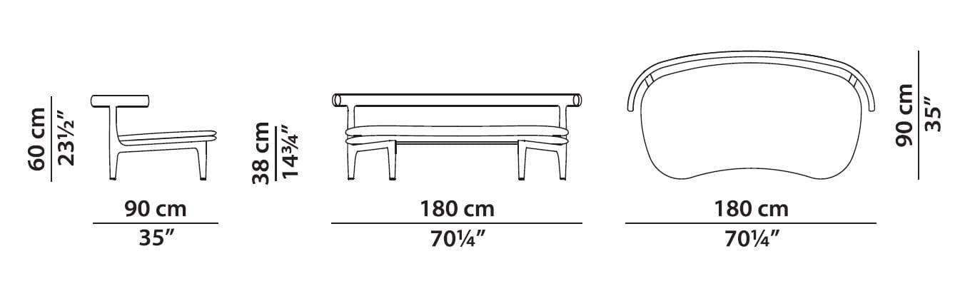 Изогнутый диван из массива дерева Baxter Himba ARCH-00122535 - Вид №2