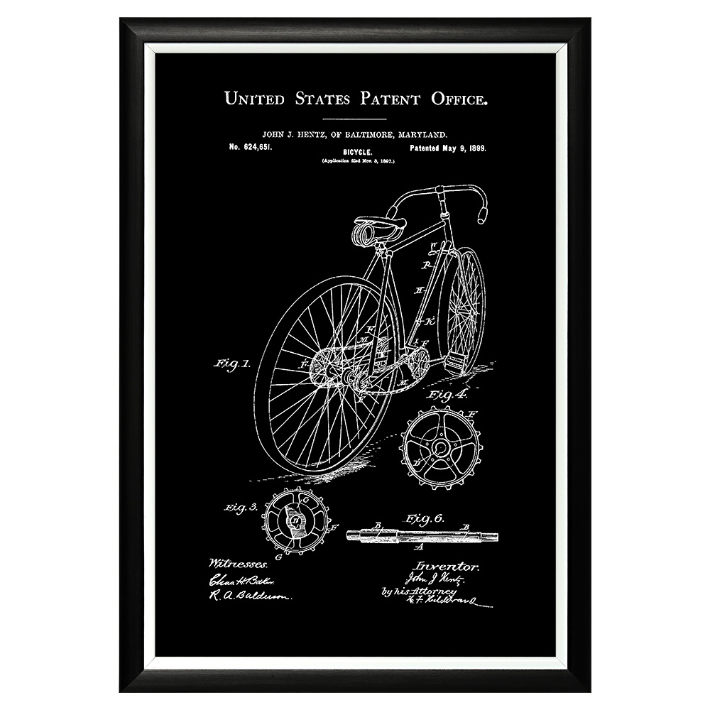 896521266_1818 Арт-постер «Патент на велосипед, 1899» Object Desire 