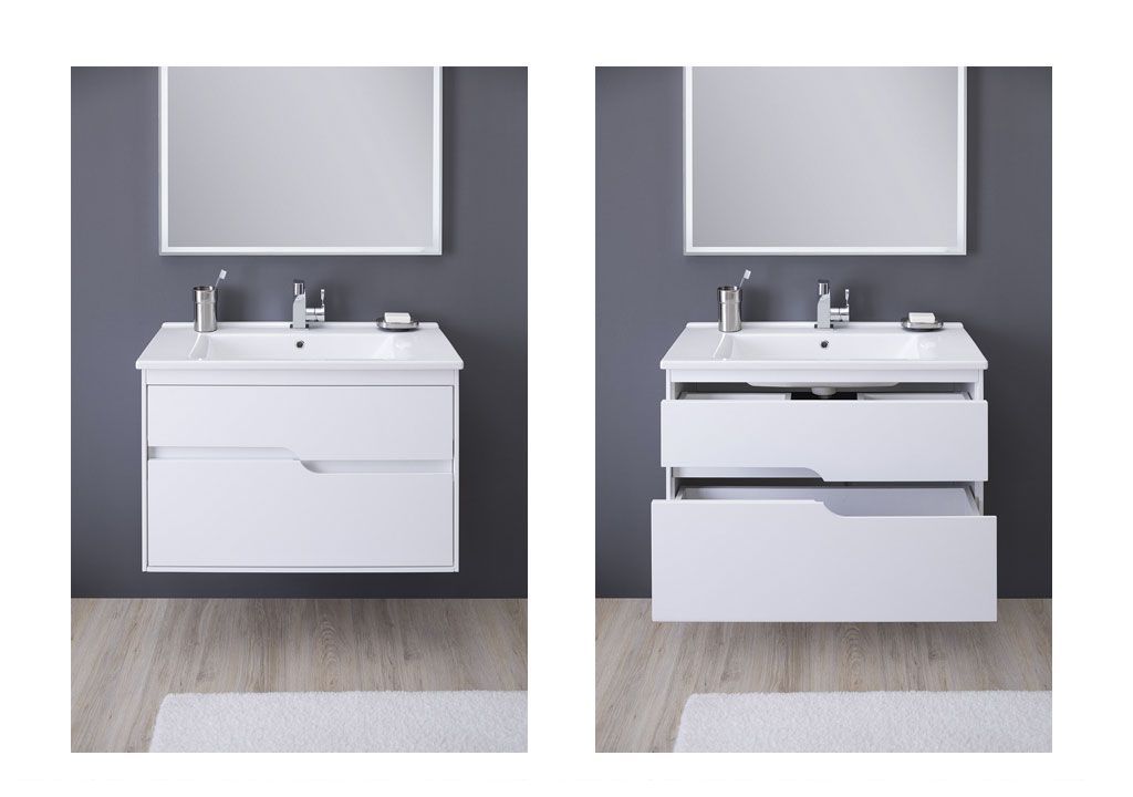 Тумба с раковиной Aquanet Модена 85 белый 0019696500182320 - Вид №8