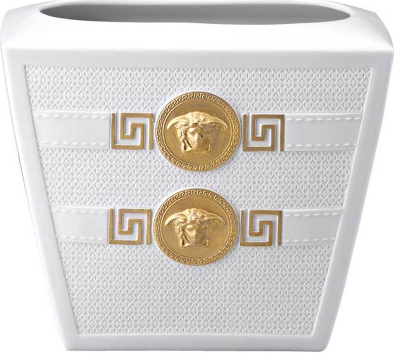 10562570 Rosenthal Versace Ваза Rosenthal Versace Символ Версаче 18см, фарфор, белая (золотая Медуза) Фарфор 