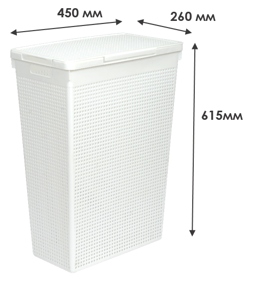 84498345 Корзина для белья цвет белый Лофт STLM-0050641 ВИОЛЕТ  - Вид №4