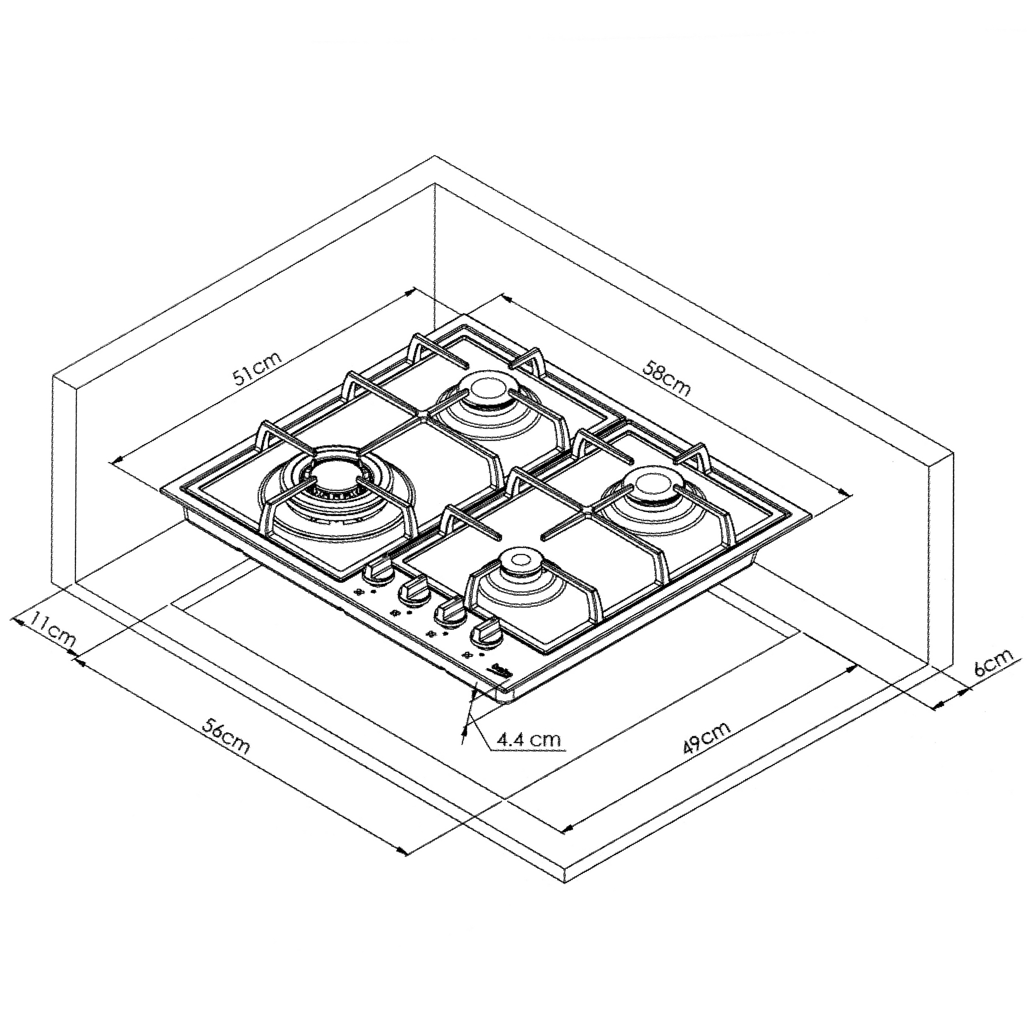 4885254 Газовая варочная поверхность Beko HIYG 64225 SBO STDN-0052534 - Вид №6