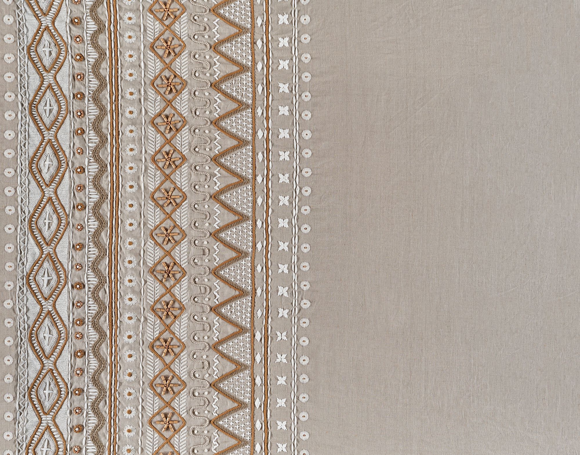 Льняная вышитая ткань Élitis Baléares ARCH-00023483 - Вид №7