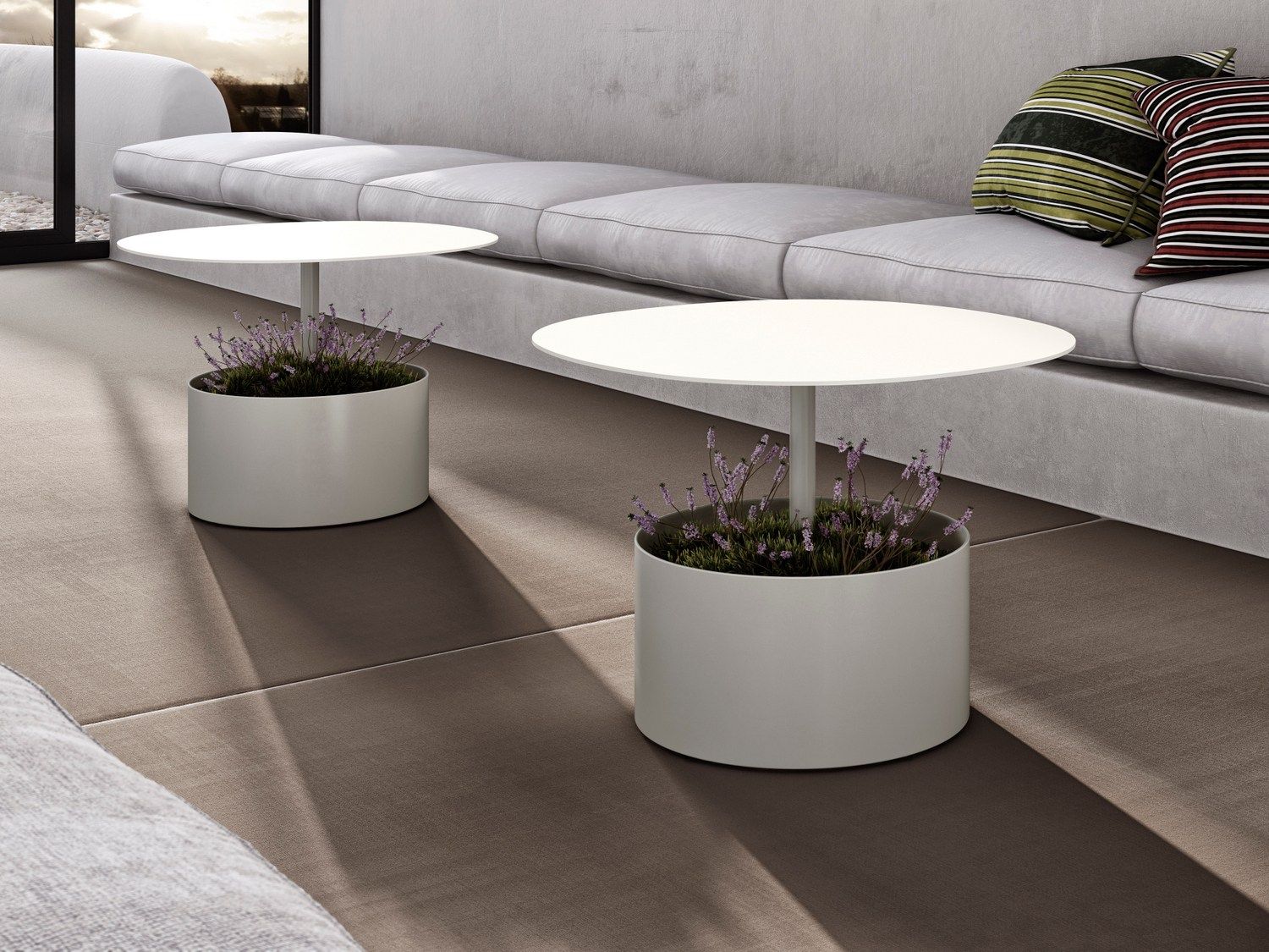 Круглый металлический журнальный столик для контракта Systemtronic LAURA ARCH-00122786 - Вид №1