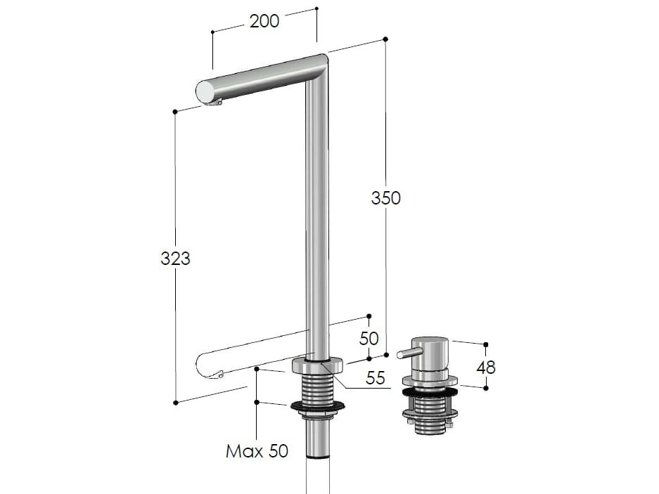 Смеситель для кухни из нержавеющей стали Fontealta Kitchen ARCH-00130284 - Вид №2