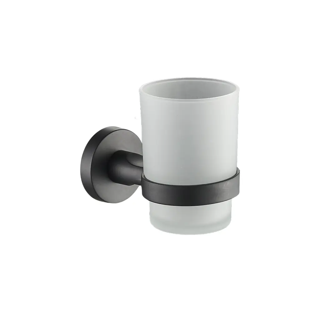 Стакан для зубных щеток Raindrops 20584 стекло цвет черный Black STLM-2080478