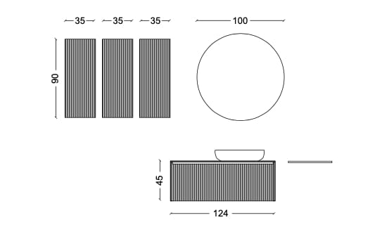 Подвесной умывальник с ящиками Mobiltesino Millerighe Color ARCH-00022558 - Вид №7