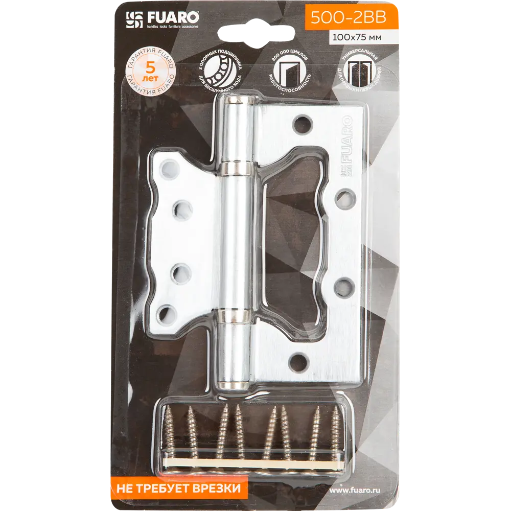82105966 Петля без врезки N100500/2BB-WP/BL 100x75x2.5 мм сталь цвет белый жемчуг STLM-0019061 FUARO Home - Вид №4