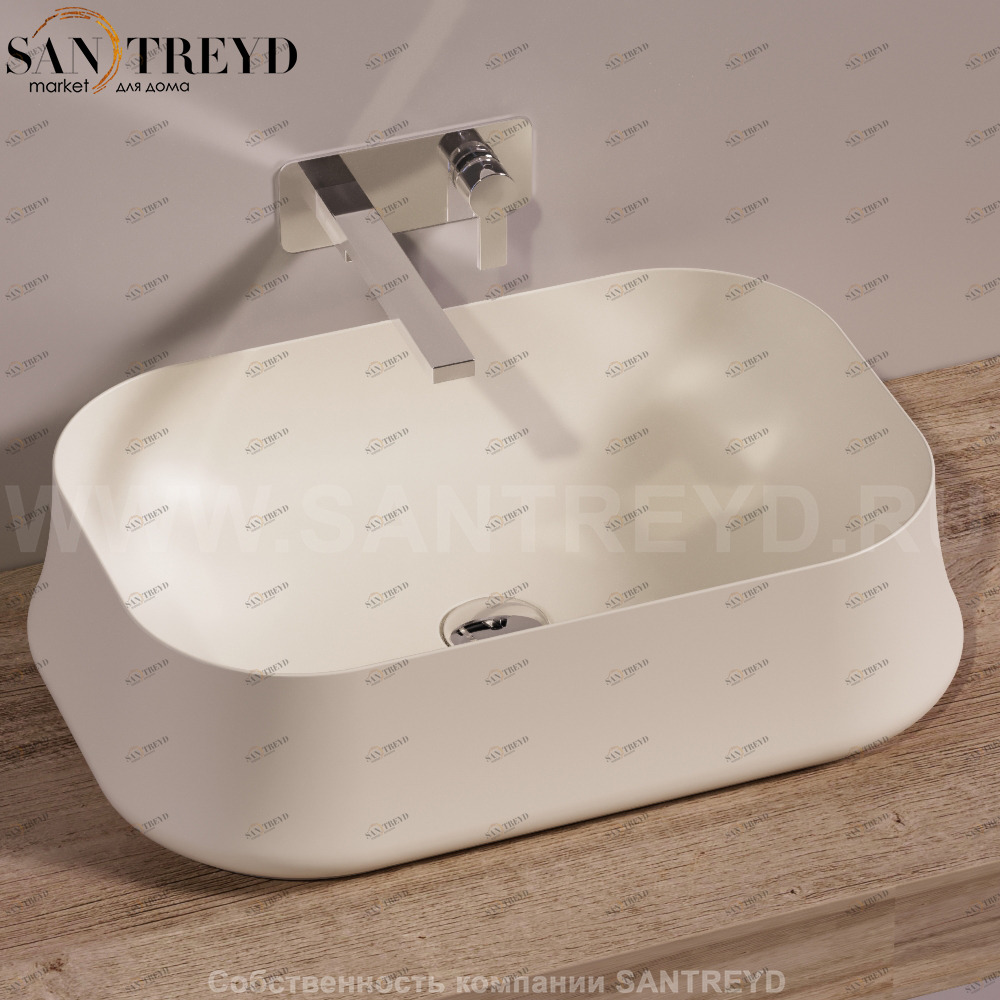 SH08SABBIAMATT Накладная раковина на столешницу  прямоугольная Simas Sharp