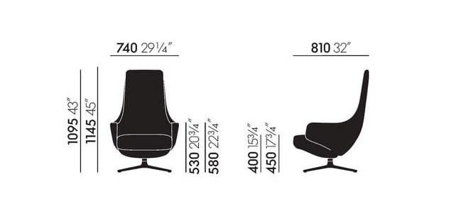 Вращающееся кресло с подставкой для ног VITRA Repos &amp ARCH-00102667 - Вид №3