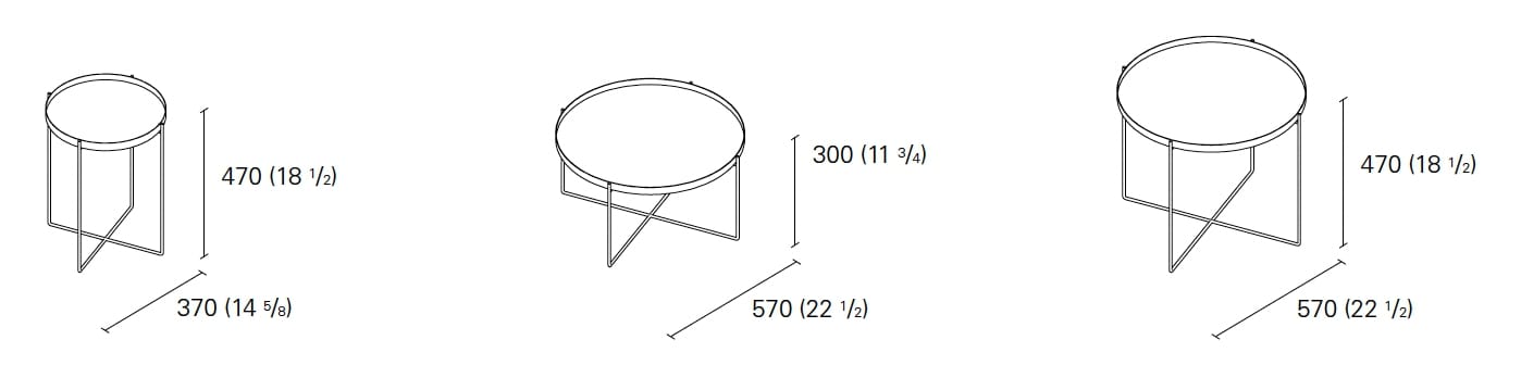 Круглый металлический журнальный столик с подносом e15 Habibi ARCH-00040117 - Вид №27