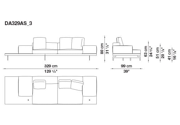 3-местный тканевый диван с полуостровом B&B Italia док ARCH-00061121 - Вид №132