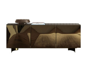 Шкаф из зеркального стекла с распашными дверями