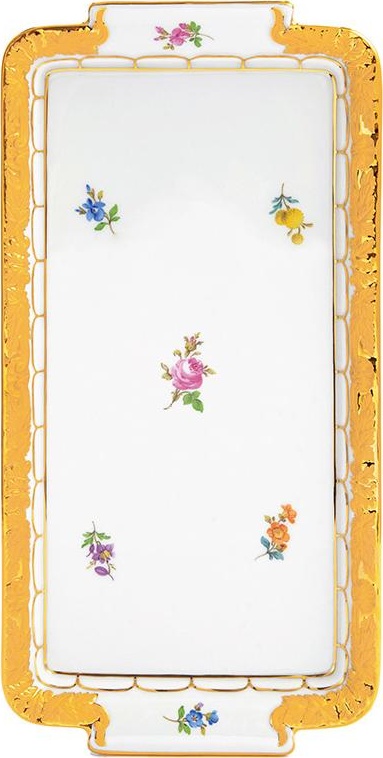78885 Meissen Блюдо прямоугольное 29см "Форма - Икс" (россыпь цветов) Фарфор 