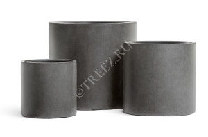 41.3320-02-028-GR-31 Кашпо  Effectory - серия Beton - Цилиндр Тёмно-серый бетон Цветочная коллекция
