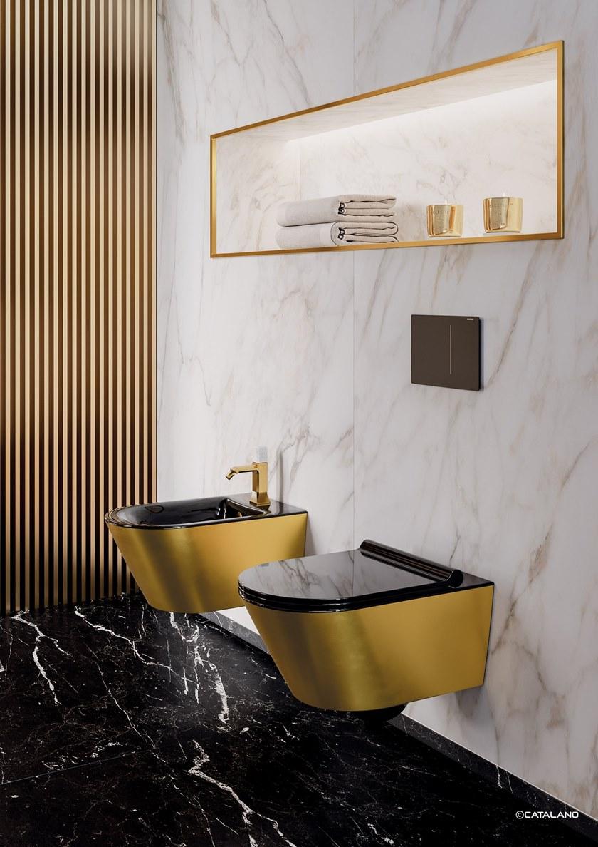 1vs55nrbo Подвесной унитаз настенный Белый CERAMICA CATALANO Gold & silver Италия - Вид №2