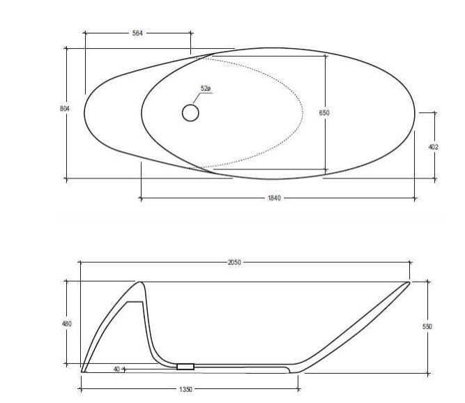Овальная каменная ванна в центре комнатыluce® GSG Ceramic Design ARCH-00049729 - Вид №2