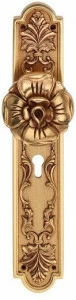 LINEA CALI' Ручка дверная в стиле барокко с замком на пластине Queen