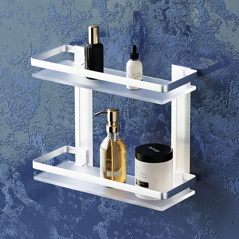 A7455200 Полка двухуровневая стеклянная алюминий AM.PM Sense L  - Вид №1