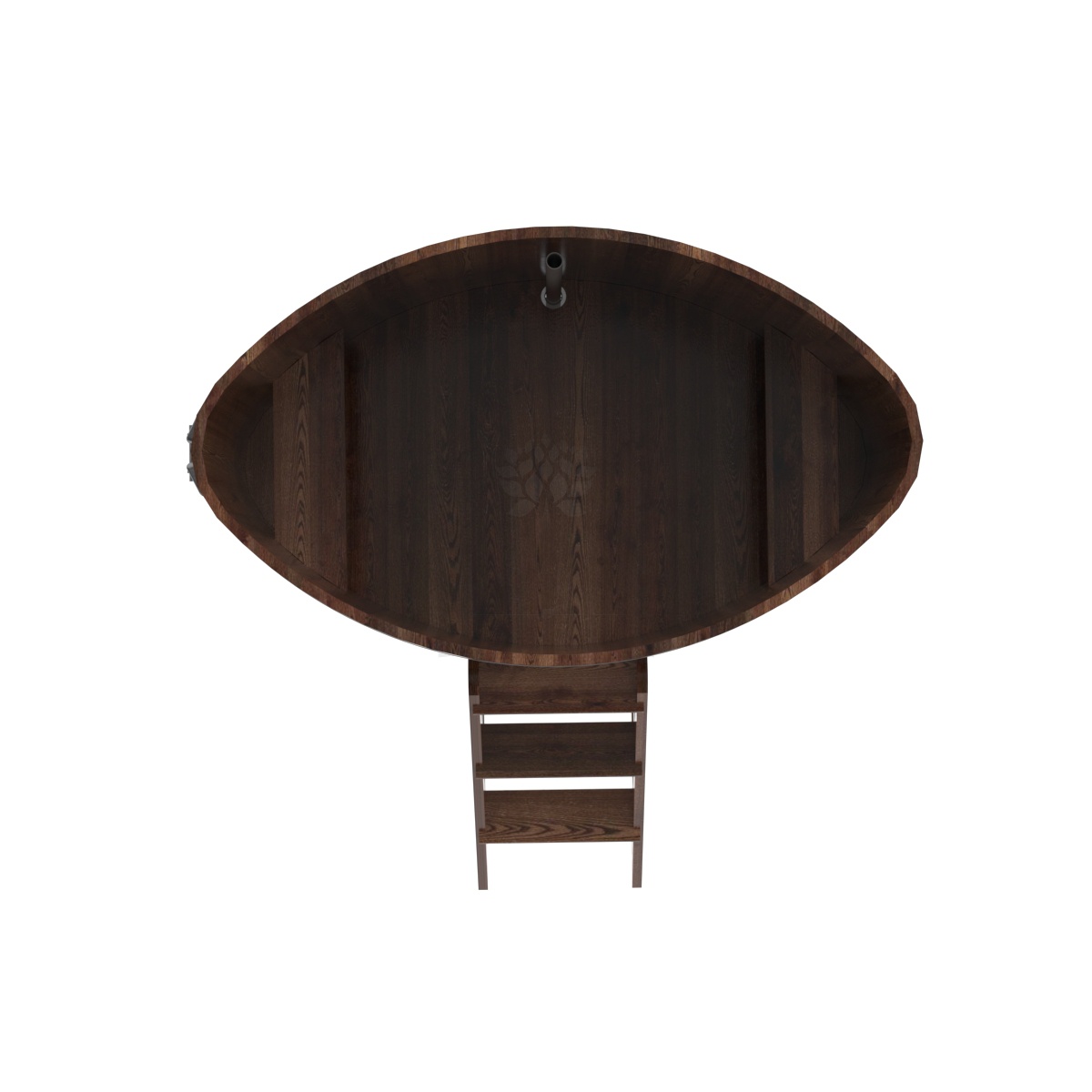 1172 Купель овальная из лиственницы 1,02х1,68х1,2 морёная премиум Alyarus  - Вид №4