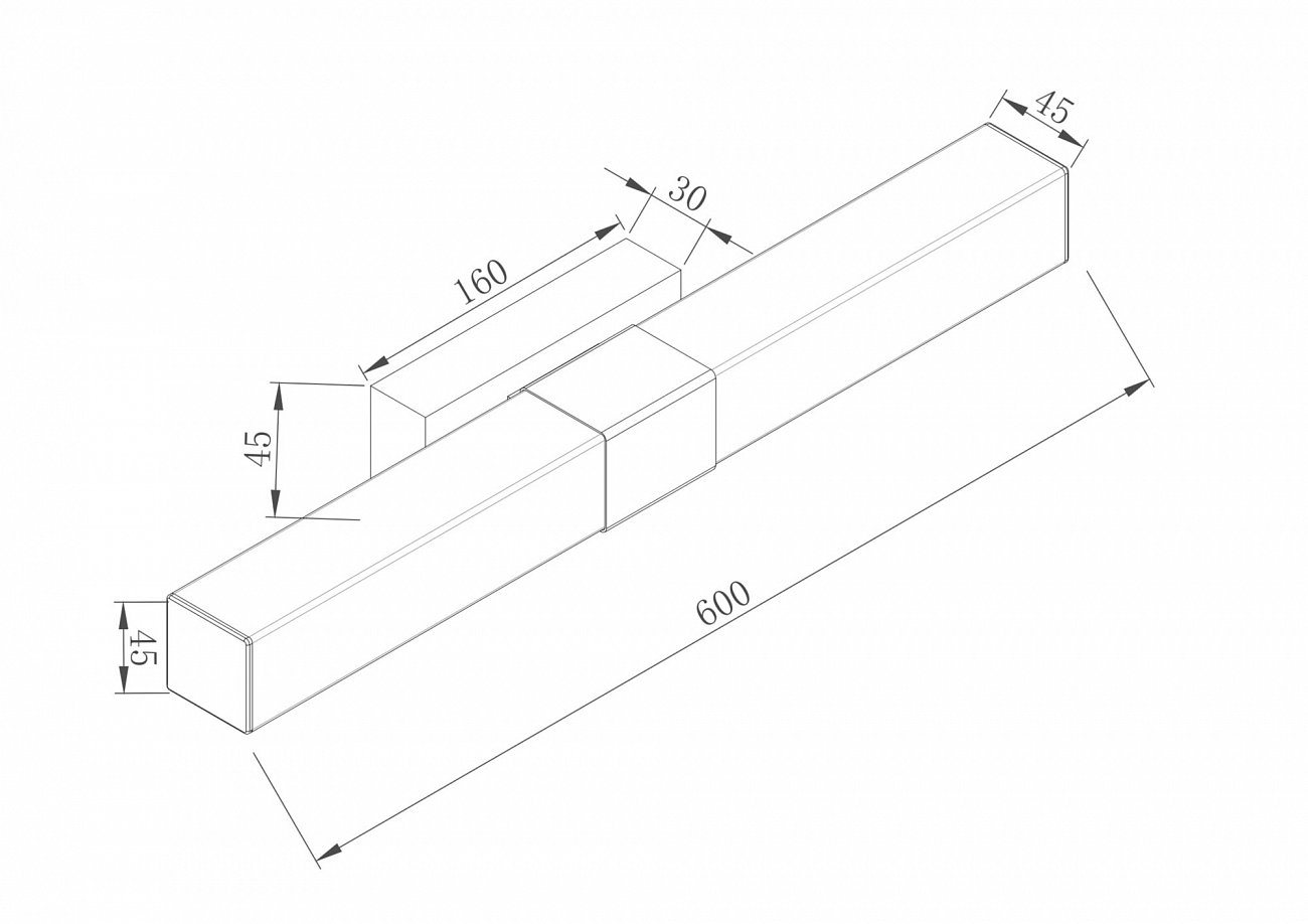 Подсветка для зеркала хром 60 см Glanz L12CH MAYTONI MIRROR 00-3957539 Хром - Вид №3