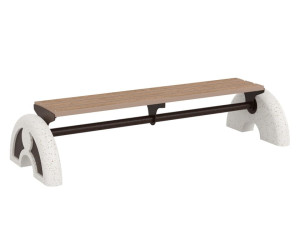 WPC и бетонная скамья без спинки