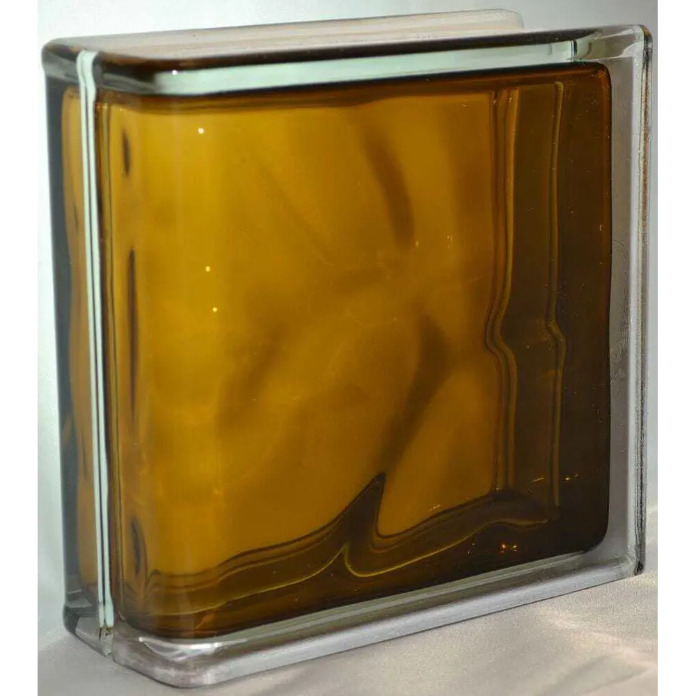 Стеклоблок Vitrablock Волна окрашенный внутри торцевой цвет бронзовый STLM-2018404