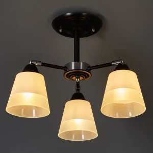 Люстра потолочная Рифма 3 лампы 9 м² цвет чёрный/белый