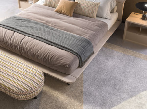 Мягкая скамейка из ткани