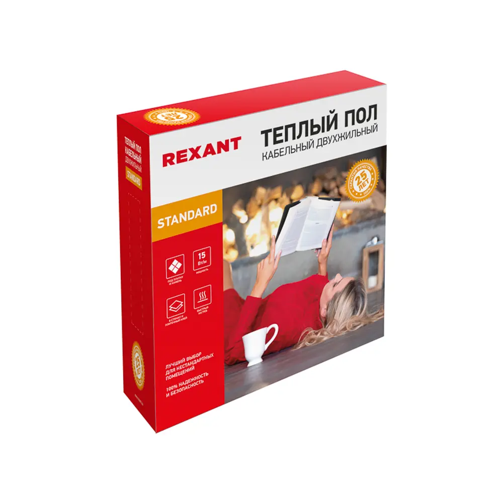 Нагревательный кабель для теплого пола Rexant Standard RND-120-1800 120 м 1800 Вт 89371505 STLM-2176762 Santreyd 