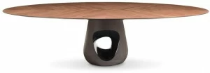 Casamania & Horm Овальный или круглый стол из дерева и бетона Barbara