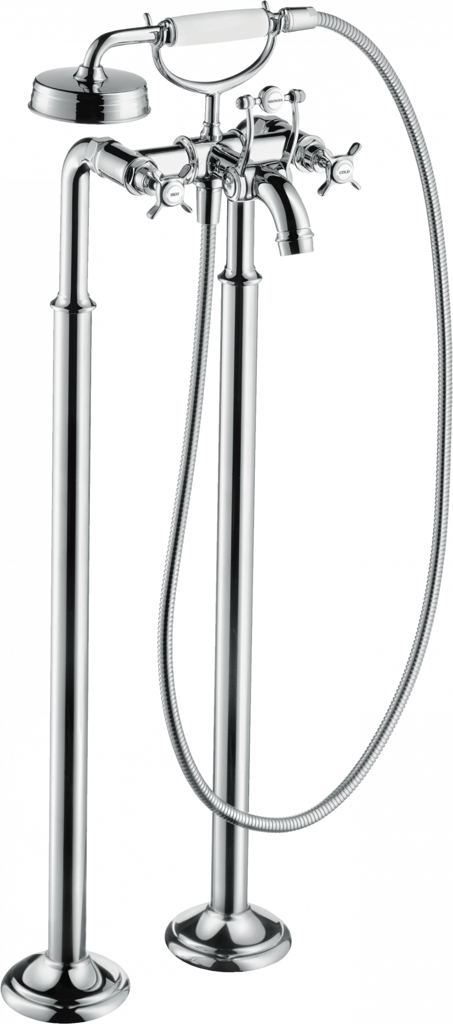 16547000 Смеситель для ванны 2-хручный напольный с поперечными ручками AXOR MONTREUX