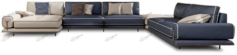 Turri Секционный угловой диван в коже Blues sun-id-1459980