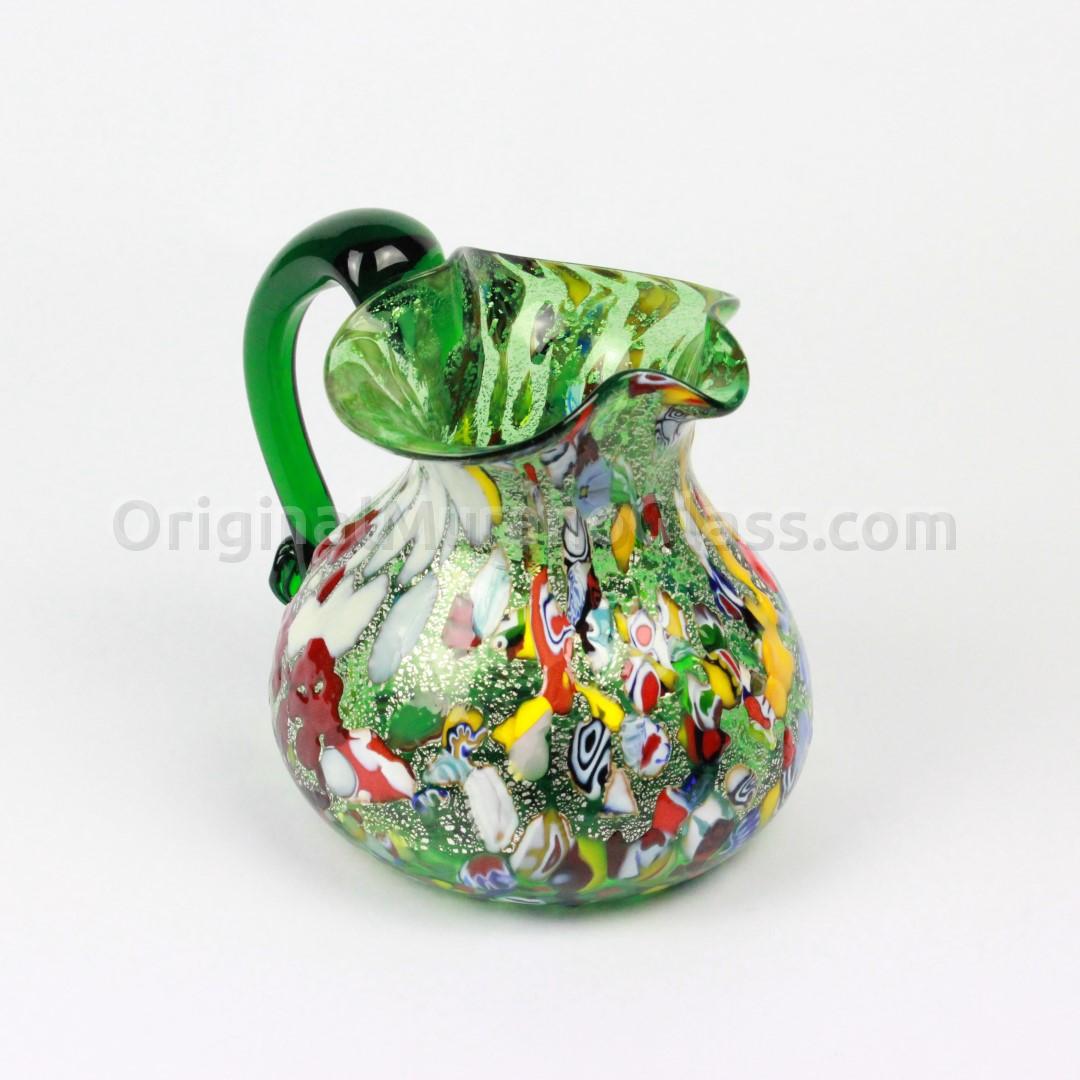 620 ORIGINALMURANOGLASS Кувшин для вина и воды - Murrina verde - муранское стекло OMG 12 см  - Вид №1