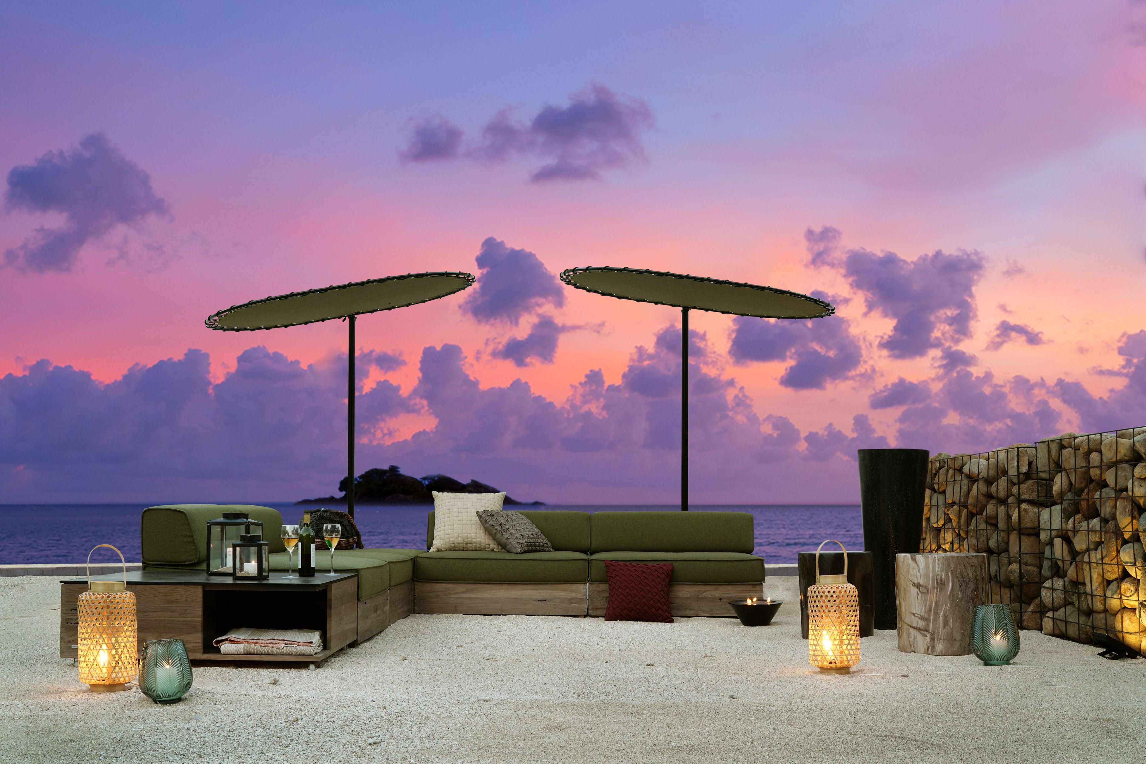 Угловой садовый диван в Sunbrella® MAMAGREEN Aiko ARCH-00072977 - Вид №2