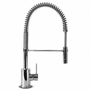 ZP4264 Смеситель для мойки однорычажный ударный с поворотным изливом, аэратором, гибкими соединениями. Zucchetti Kitchen