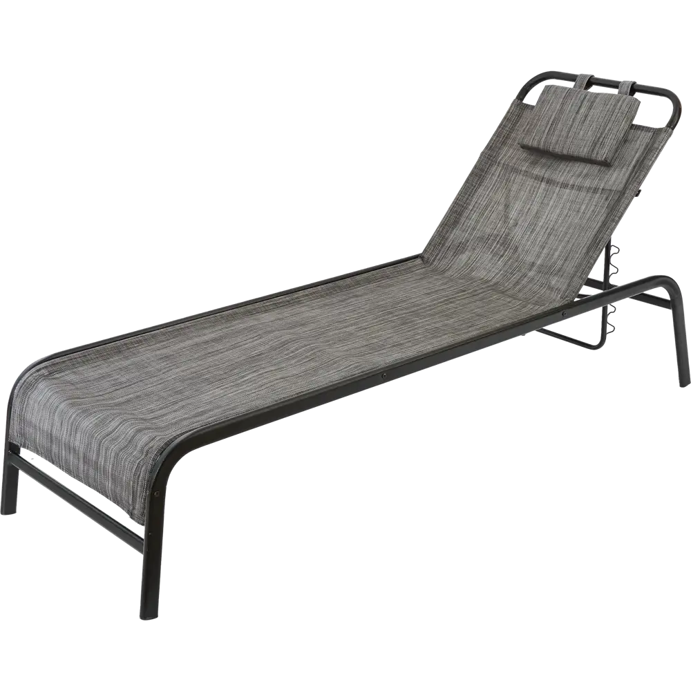 Лежак-шезлонг GreenGard Гоа 200х65х38 см сталь черный/серый STLM-2002234 - Вид №1