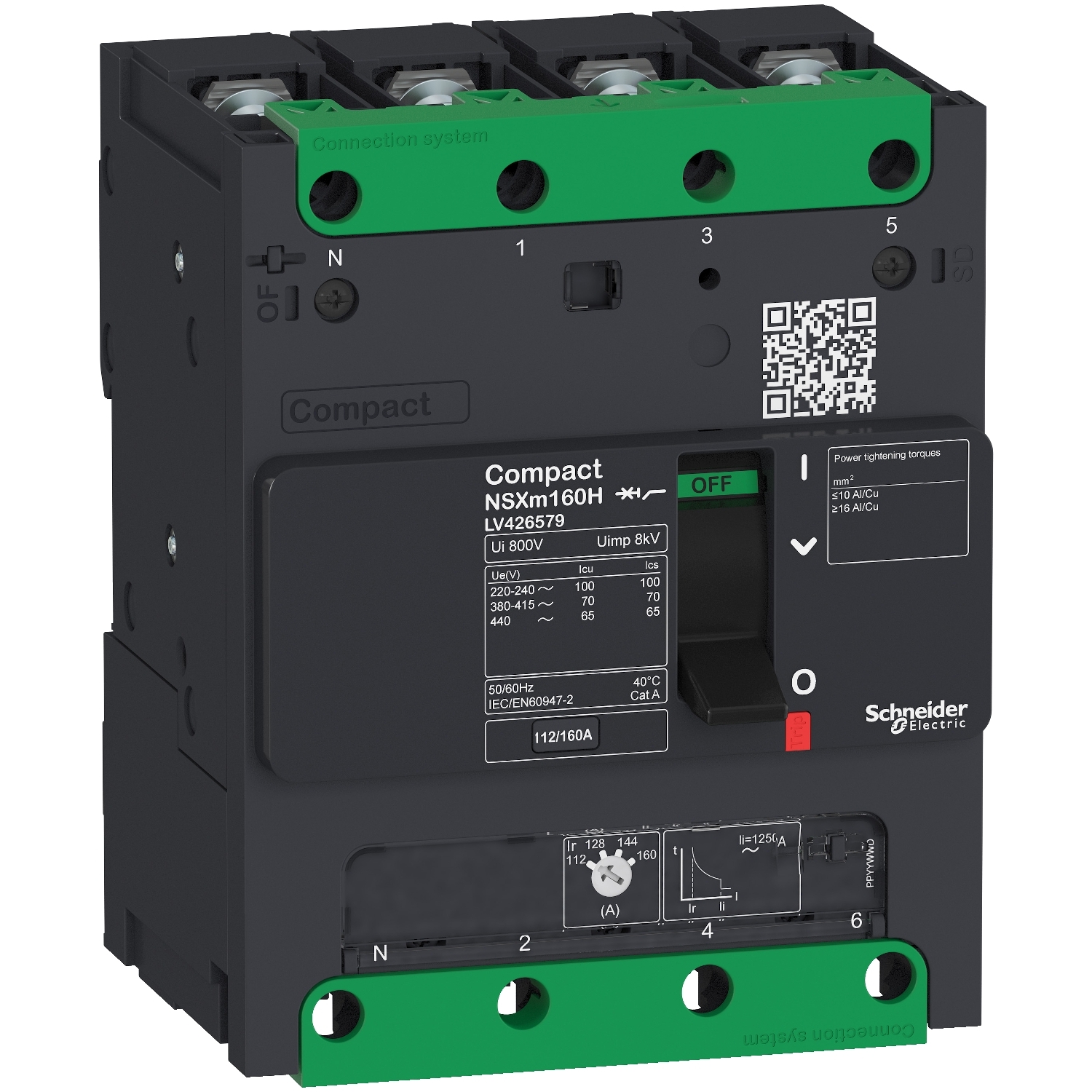 LV426177 Силовой автомат NSXm, 16кА, 4P, 100А Schneider Electric Compact 