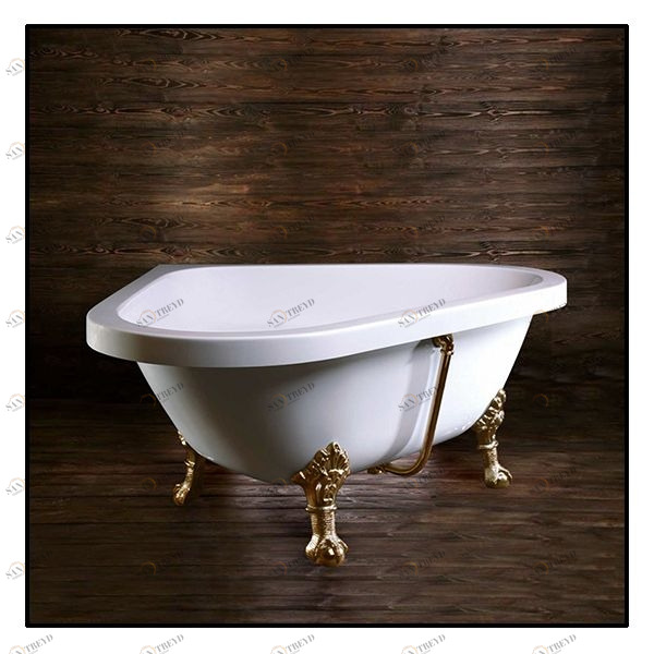 Ванна Akcjum Camelia WR-07-05-BR угловая белая с золотыми ножками WR0705BR