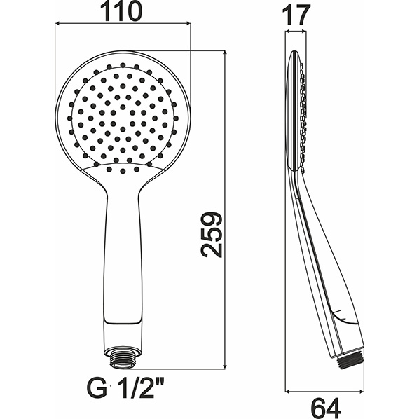 AGD 20.1111 P  Лейка для душа белая лицевая часть ARGO kran agd201111p - Вид №1