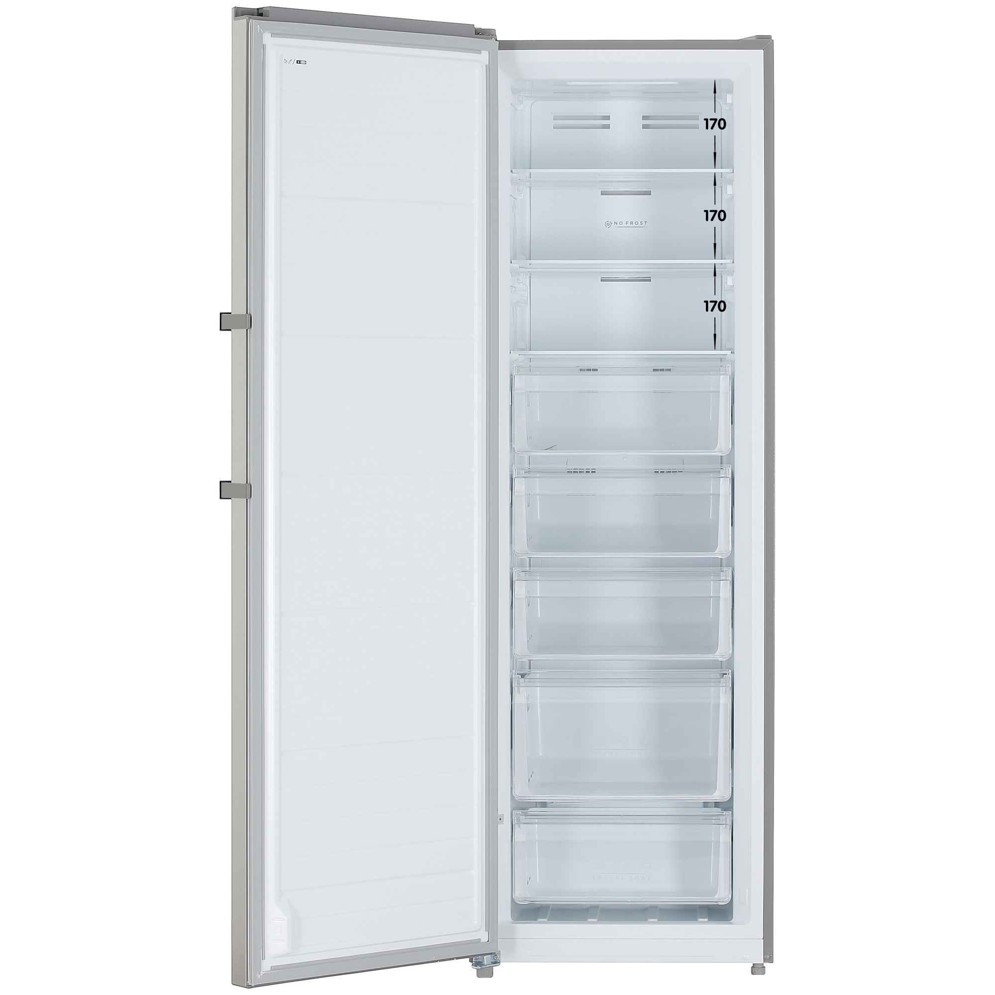 5429358 Морозильный шкаф  DEXP F4-28AMA серебристый STDN-0087758 - Вид №1