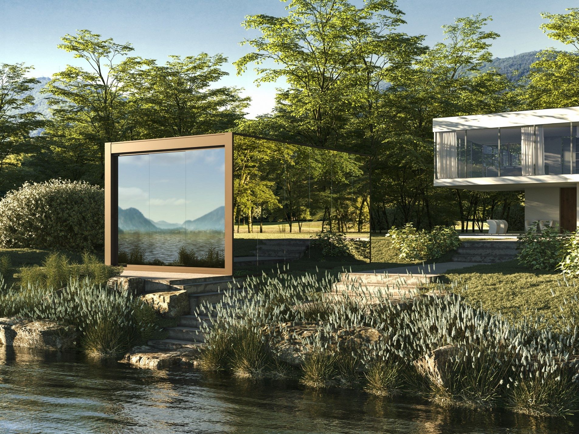 Биоклиматическая беседка с поворотными или убирающимися лезвиями Pratic Hi Pergolas ARCH-00038026