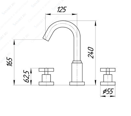 Cмеситель MIGLIORE Naxos ML.NAX-7612 для раковины на 3 отверстия ML.NAX-7612.CR - Вид №1