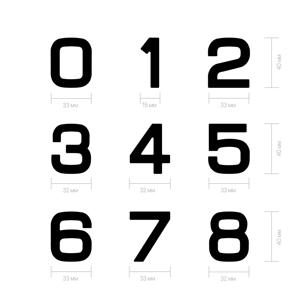 Дверной номер  «6», 32х5х40 мм, матовое серебро LJPS0071 Public Steel Россия  - Вид №2